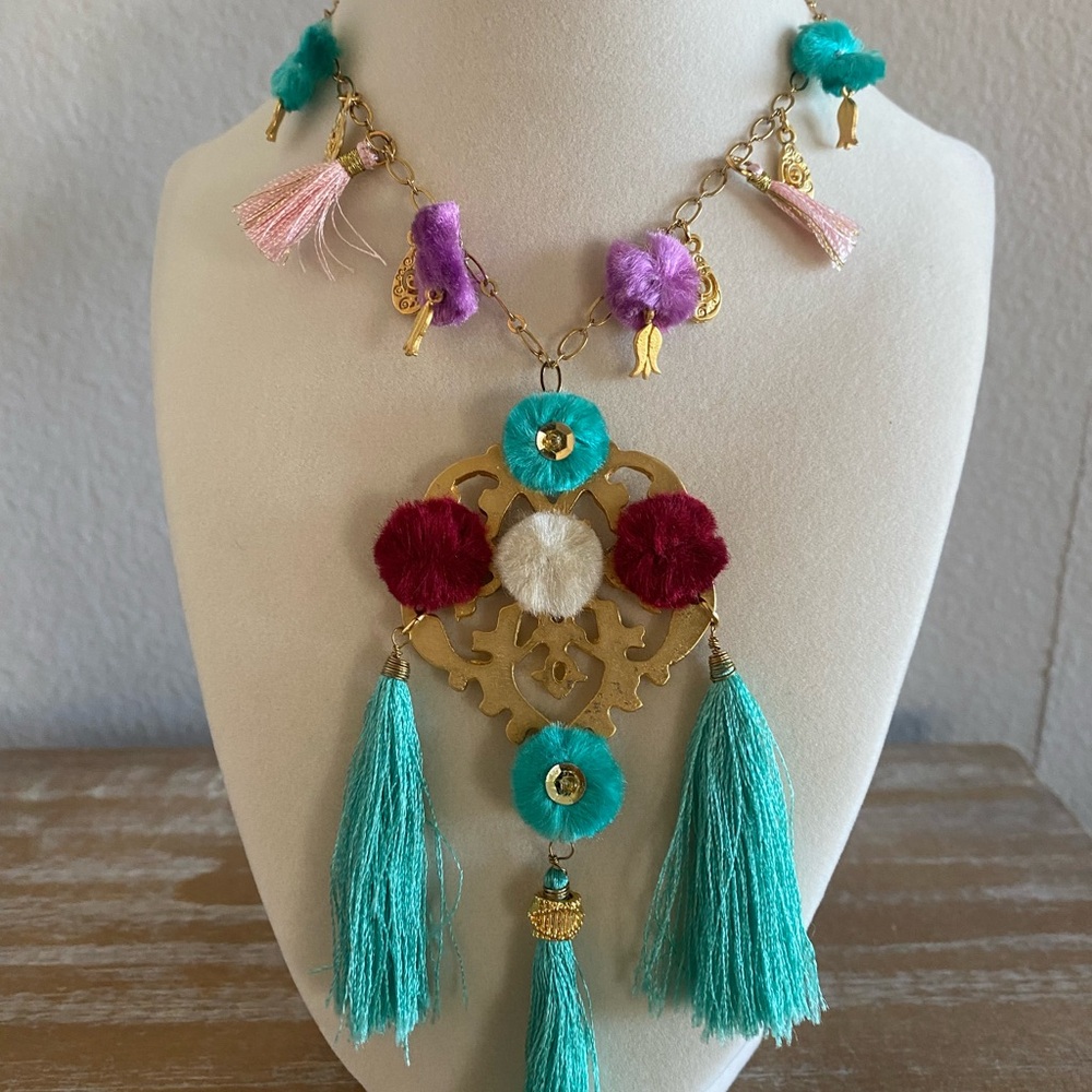 Bohemian Multicolor Tassel Necklace